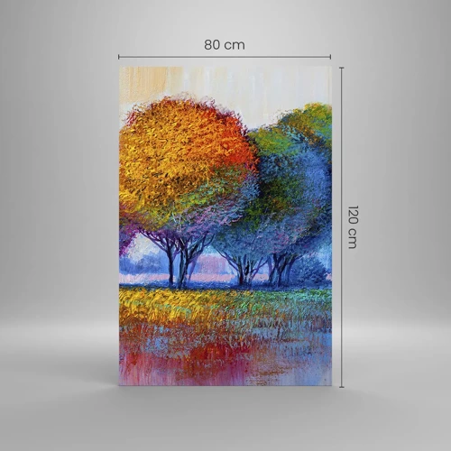 Schilderen op glas - Een klomp van schitterende kleuren - 80x120 cm