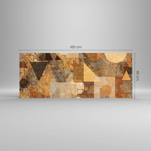 Schilderen op glas - Een kubistische studie van brons - 100x40 cm