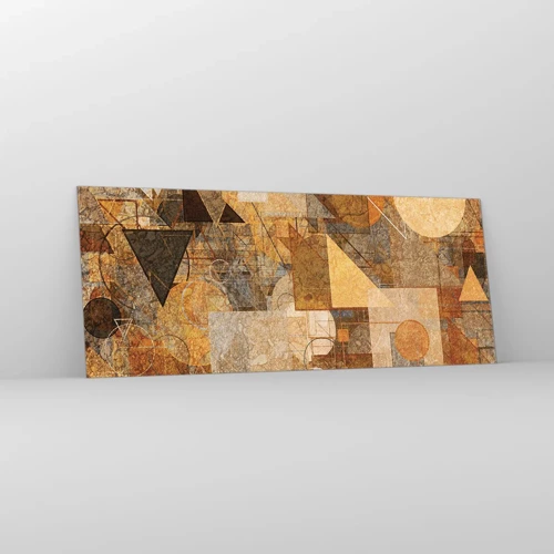 Schilderen op glas - Een kubistische studie van brons - 100x40 cm