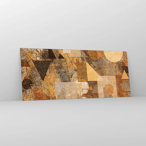 Schilderen op glas - Een kubistische studie van brons - 120x50 cm