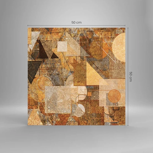 Schilderen op glas - Een kubistische studie van brons - 50x50 cm