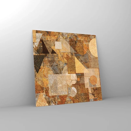Schilderen op glas - Een kubistische studie van brons - 50x50 cm