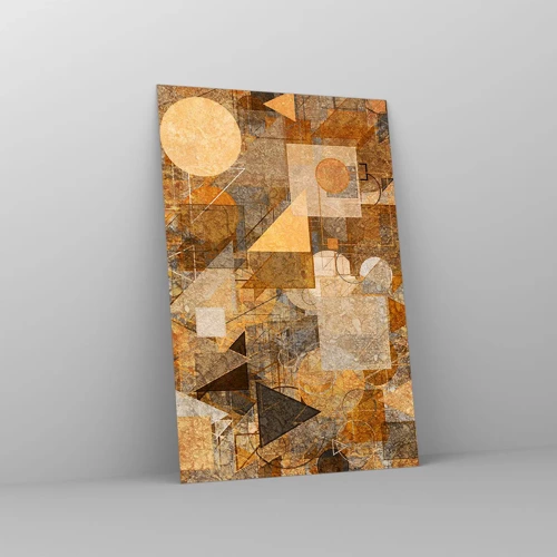 Schilderen op glas - Een kubistische studie van brons - 80x120 cm