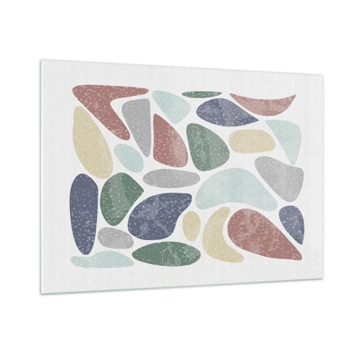 Schilderen op glas - Een mozaïek van poederkleuren - 100x70 cm