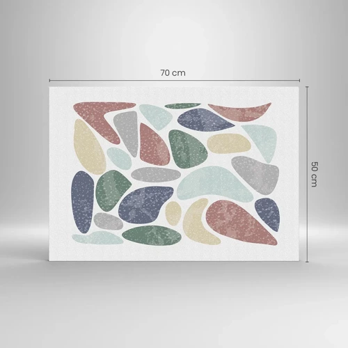 Schilderen op glas - Een mozaïek van poederkleuren - 70x50 cm