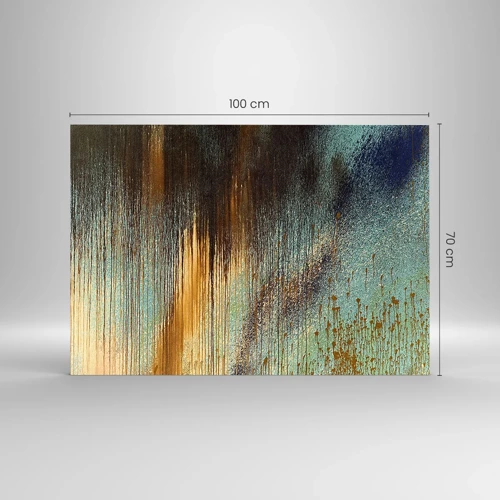 Schilderen op glas - Een niet toevallig kleurrijke compositie - 100x70 cm