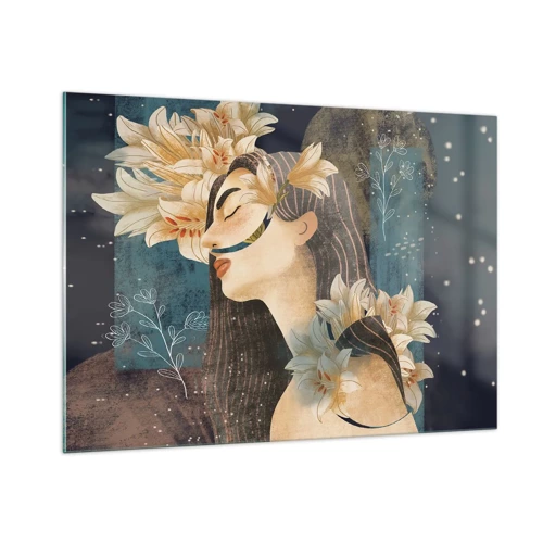 Schilderen op glas - Een sprookje over een prinses met lelies - 100x70 cm