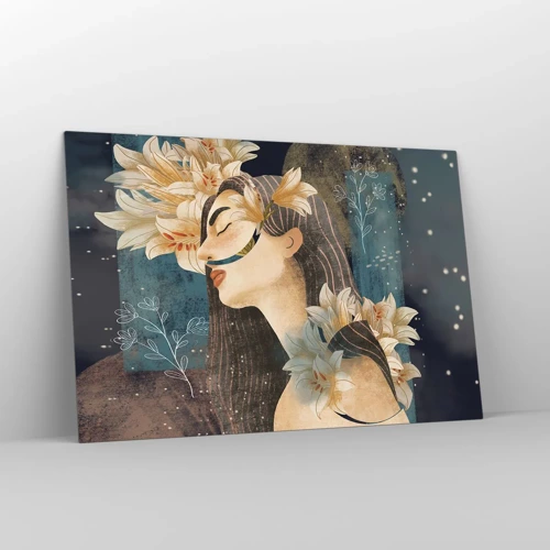 Schilderen op glas - Een sprookje over een prinses met lelies - 120x80 cm