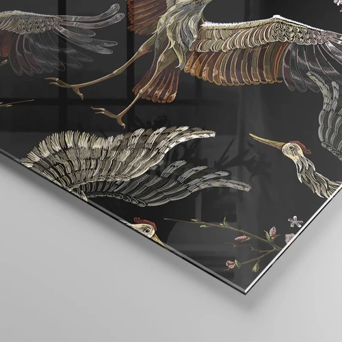 Schilderen op glas - Een sprookjesvogel - 100x40 cm