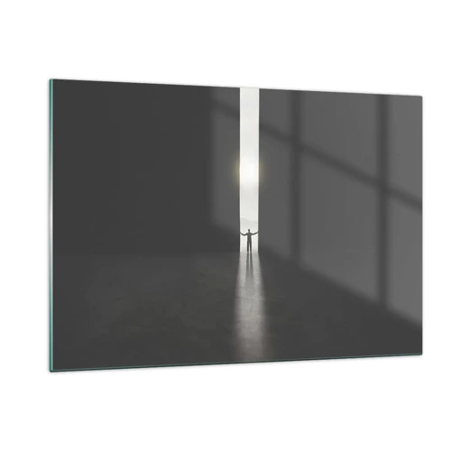 Schilderen op glas - Een stap naar een mooie toekomst - 120x80 cm