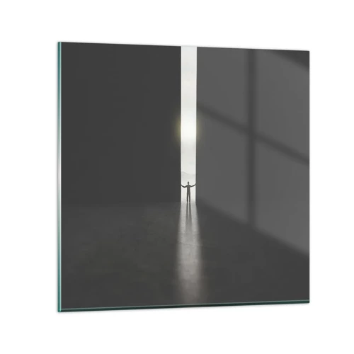 Schilderen op glas - Een stap naar een mooie toekomst - 60x60 cm