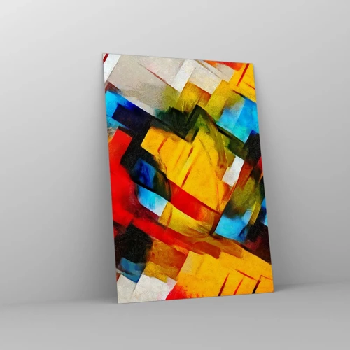 Schilderen op glas - Een veelkleurig lagen koekje - 70x100 cm