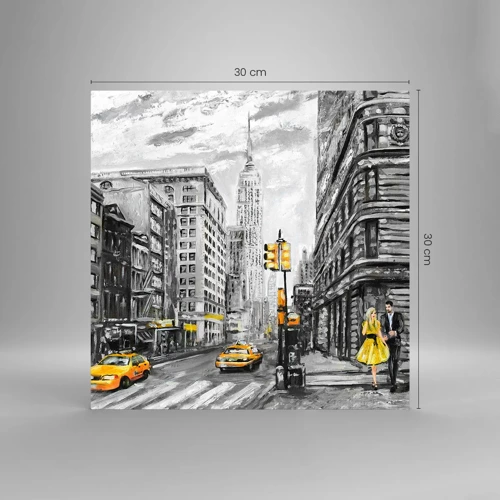 Schilderen op glas - Een verhaal uit New York - 30x30 cm