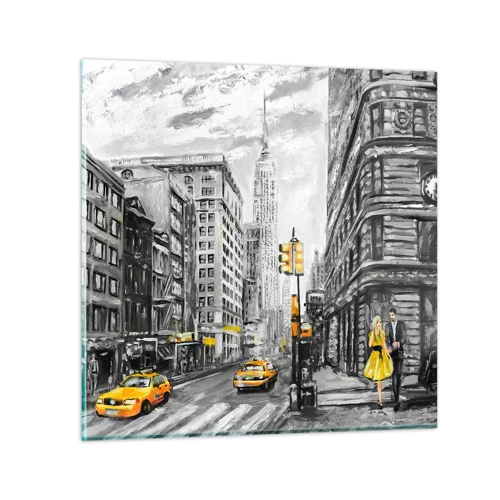 Schilderen op glas - Een verhaal uit New York - 50x50 cm