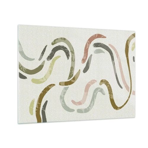 Schilderen op glas - Een vrolijke dans van abstractie - 70x50 cm