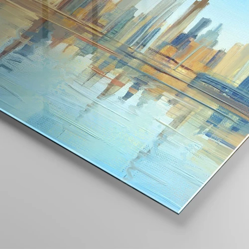 Schilderen op glas - Een zonnige metropool - 160x50 cm