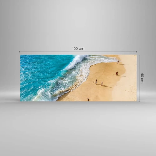 Schilderen op glas - En dan de zon, het strand… - 100x40 cm