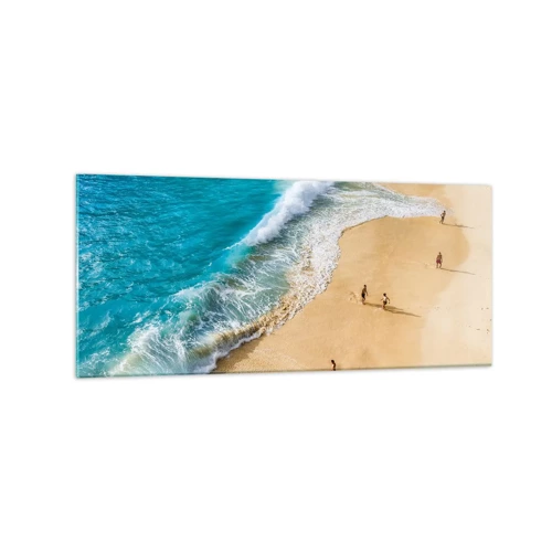 Schilderen op glas - En dan de zon, het strand… - 120x50 cm