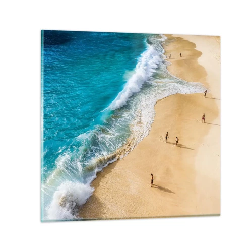 Schilderen op glas - En dan de zon, het strand… - 30x30 cm