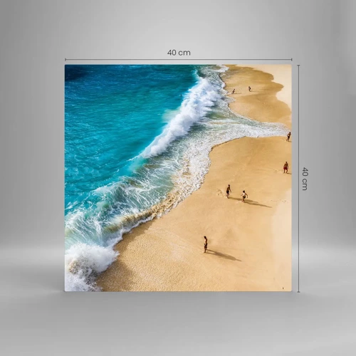 Schilderen op glas - En dan de zon, het strand… - 40x40 cm