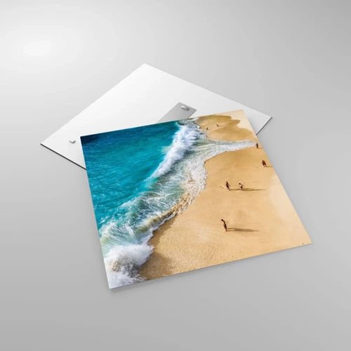 Schilderen op glas - En dan de zon, het strand… - 60x60 cm
