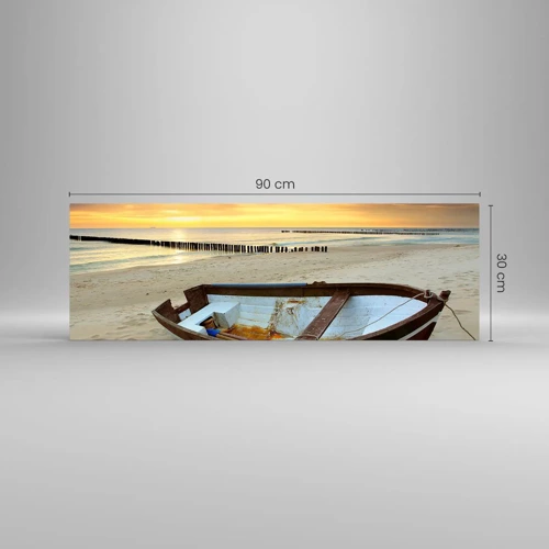 Schilderen op glas - Er zijn geen mooiere stranden meer - 90x30 cm