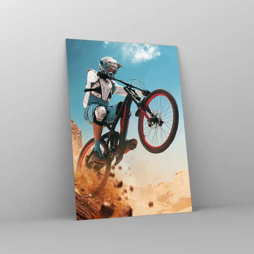 Schilderen op glas - Fiets waanzin demon - 50x70 cm