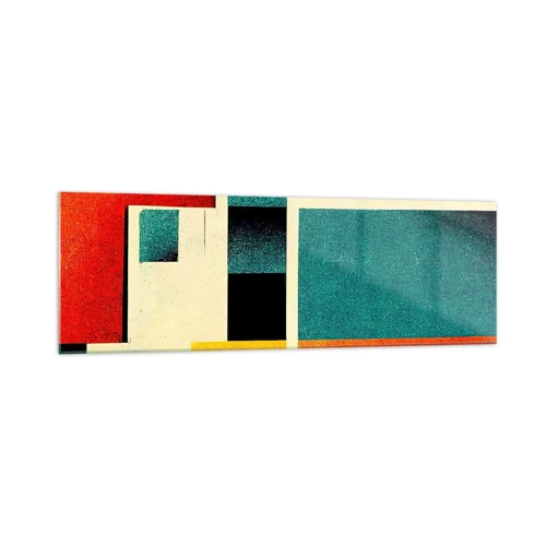 Schilderen op glas - Geometrische abstractie – goede energie - 160x50 cm