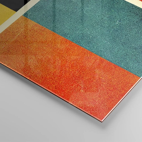 Schilderen op glas - Geometrische abstractie – goede energie - 50x50 cm