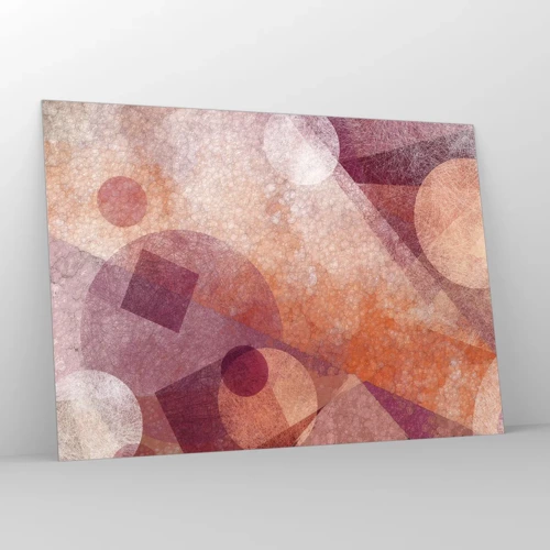 Schilderen op glas - Geometrische transformaties in roze - 100x70 cm