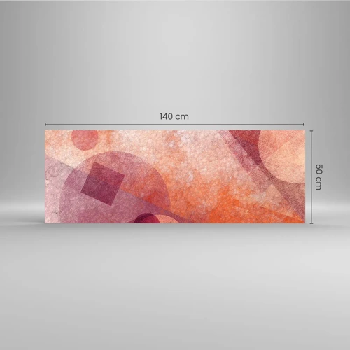 Schilderen op glas - Geometrische transformaties in roze - 140x50 cm