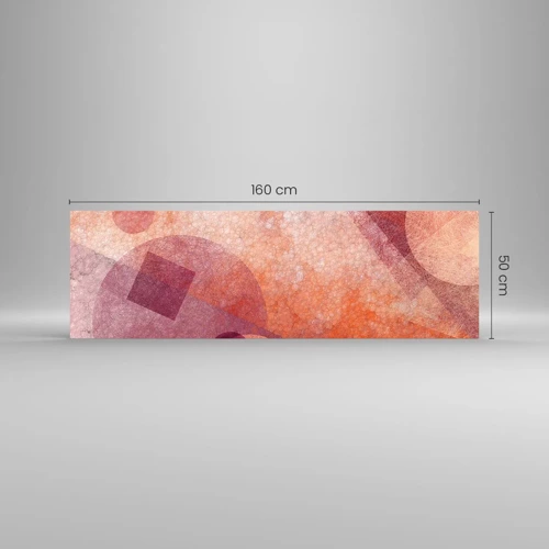 Schilderen op glas - Geometrische transformaties in roze - 160x50 cm