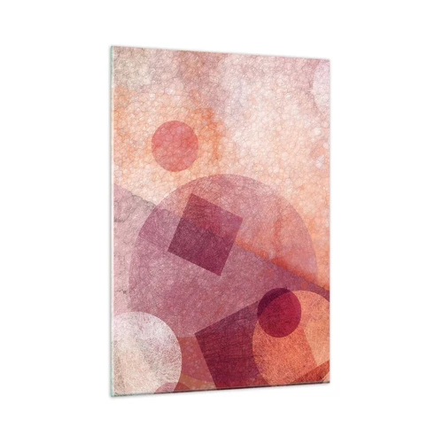 Schilderen op glas - Geometrische transformaties in roze - 50x70 cm