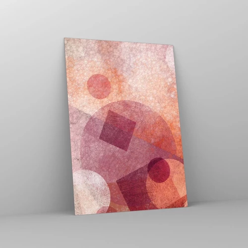 Schilderen op glas - Geometrische transformaties in roze - 50x70 cm