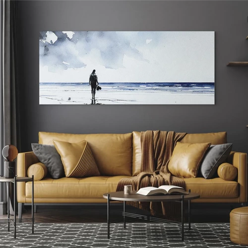 Schilderen op glas - Gesprek met de zee - 100x40 cm