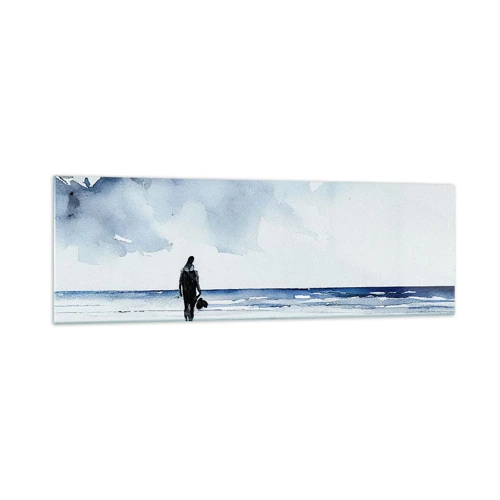 Schilderen op glas - Gesprek met de zee - 160x50 cm