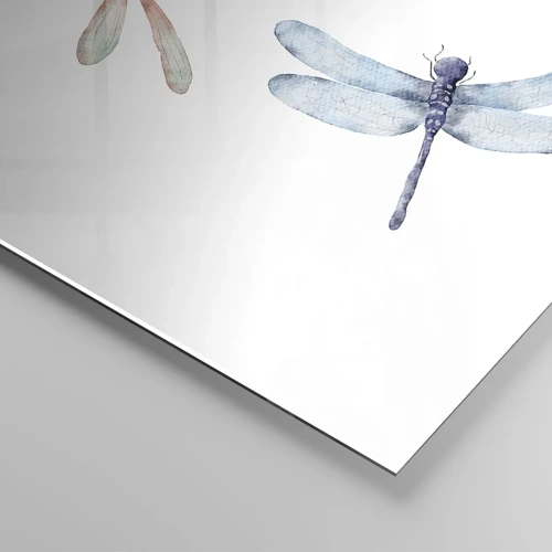 Schilderen op glas - Gewichtloze libellen - 100x40 cm