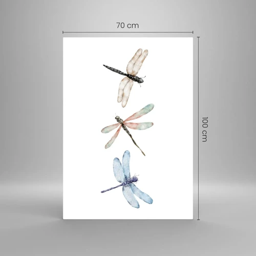 Schilderen op glas - Gewichtloze libellen - 70x100 cm