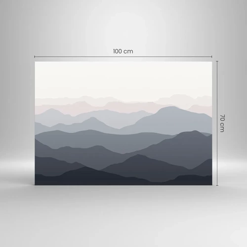 Schilderen op glas - Golven van de bergen - 100x70 cm