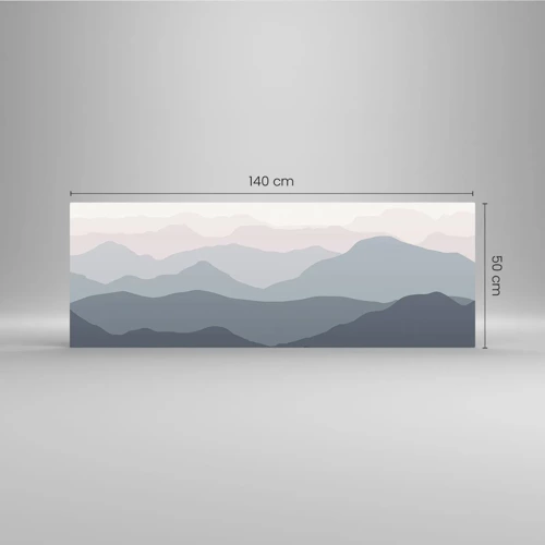 Schilderen op glas - Golven van de bergen - 140x50 cm