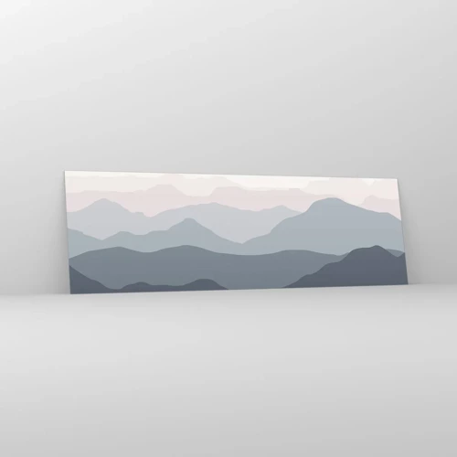 Schilderen op glas - Golven van de bergen - 160x50 cm