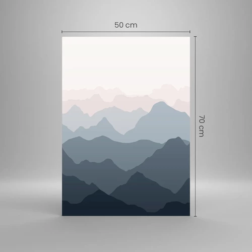 Schilderen op glas - Golven van de bergen - 50x70 cm