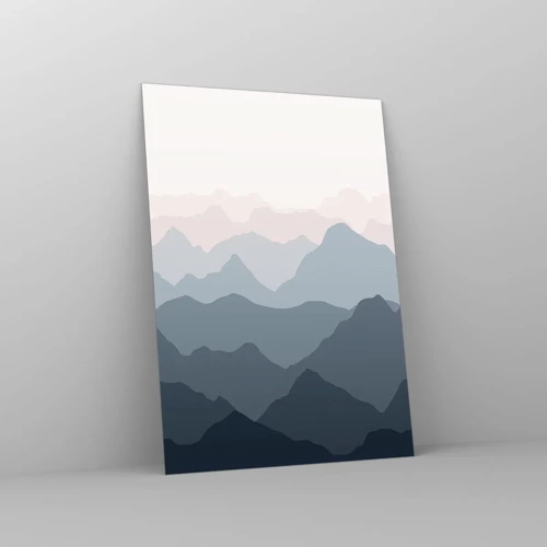 Schilderen op glas - Golven van de bergen - 50x70 cm