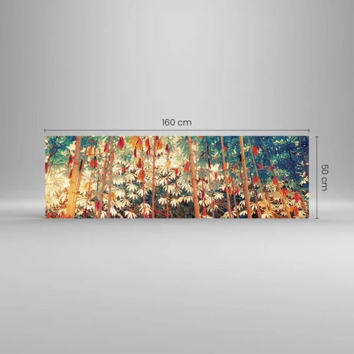 Schilderen op glas - Het geheime leven van de bladeren - 160x50 cm