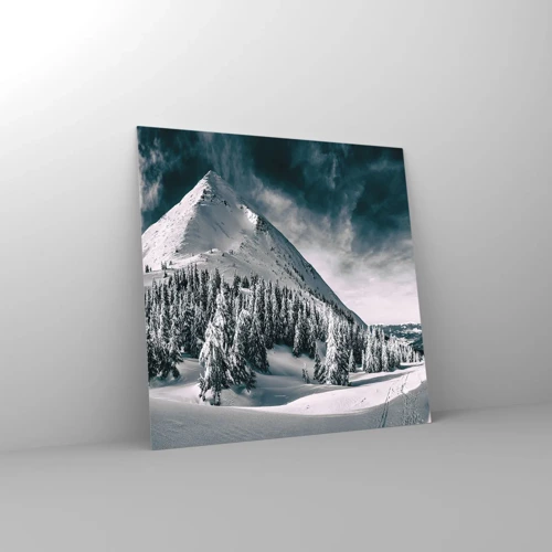 Schilderen op glas - Het land van sneeuw en ijs - 50x50 cm