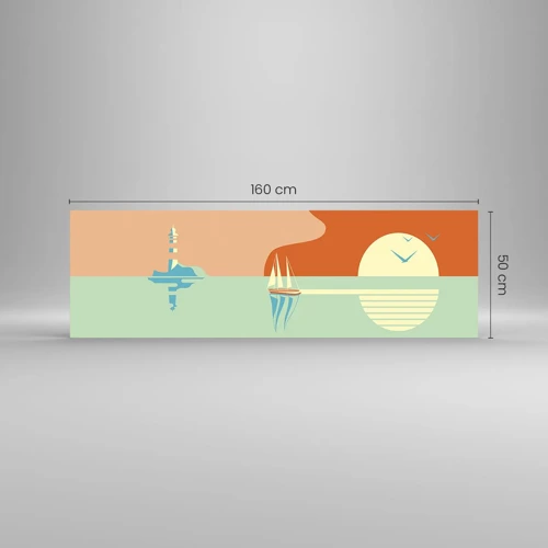 Schilderen op glas - Het perfecte zeelandschap - 160x50 cm