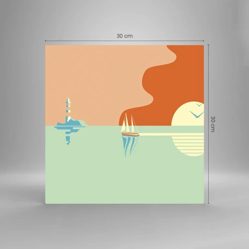 Schilderen op glas - Het perfecte zeelandschap - 30x30 cm