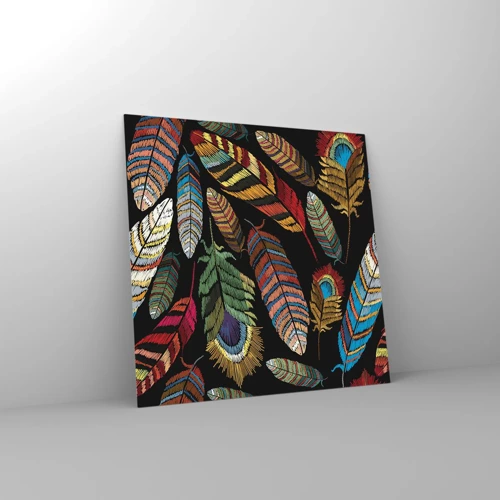 Schilderen op glas - Het vogelcarnaval - 60x60 cm