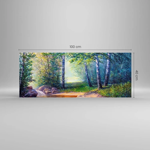 Schilderen op glas - Idyllisch landschap - 100x40 cm