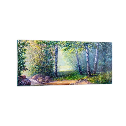 Schilderen op glas - Idyllisch landschap - 120x50 cm